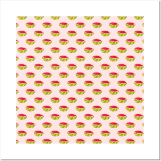 Watermelon Halves Pattern Posters and Art